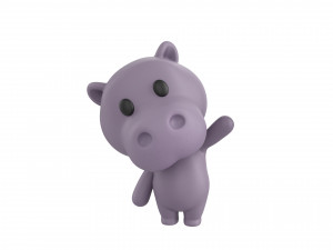 Character137 Rigged Hippo 3D Model
