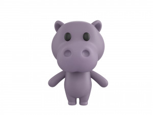 Character137 Rigged Hippo Modelo 3D