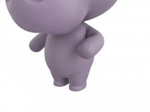 Character137 Rigged Hippo 3D Model