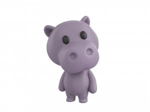 Character137 Rigged Hippo 3D Model