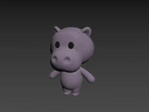 Character137 Rigged Hippo 3D Model