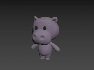 Character137 Rigged Hippo 3D Model
