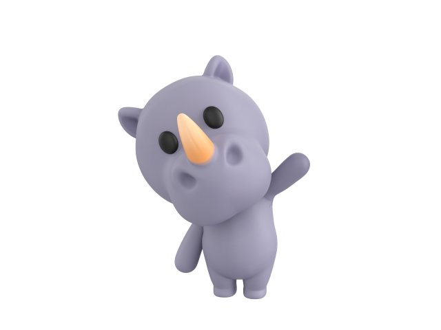 Character141 Rigged Rhino 3D Model .c4d .max .obj .3ds .fbx .stl .blend 