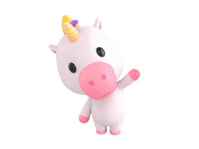 Character143 Rigged Unicorn 3D Model .c4d .max .obj .3ds .fbx .stl .blend 