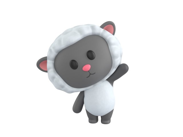 Character144 Rigged Sheep 3D Model .c4d .max .obj .3ds .fbx .stl .blend 