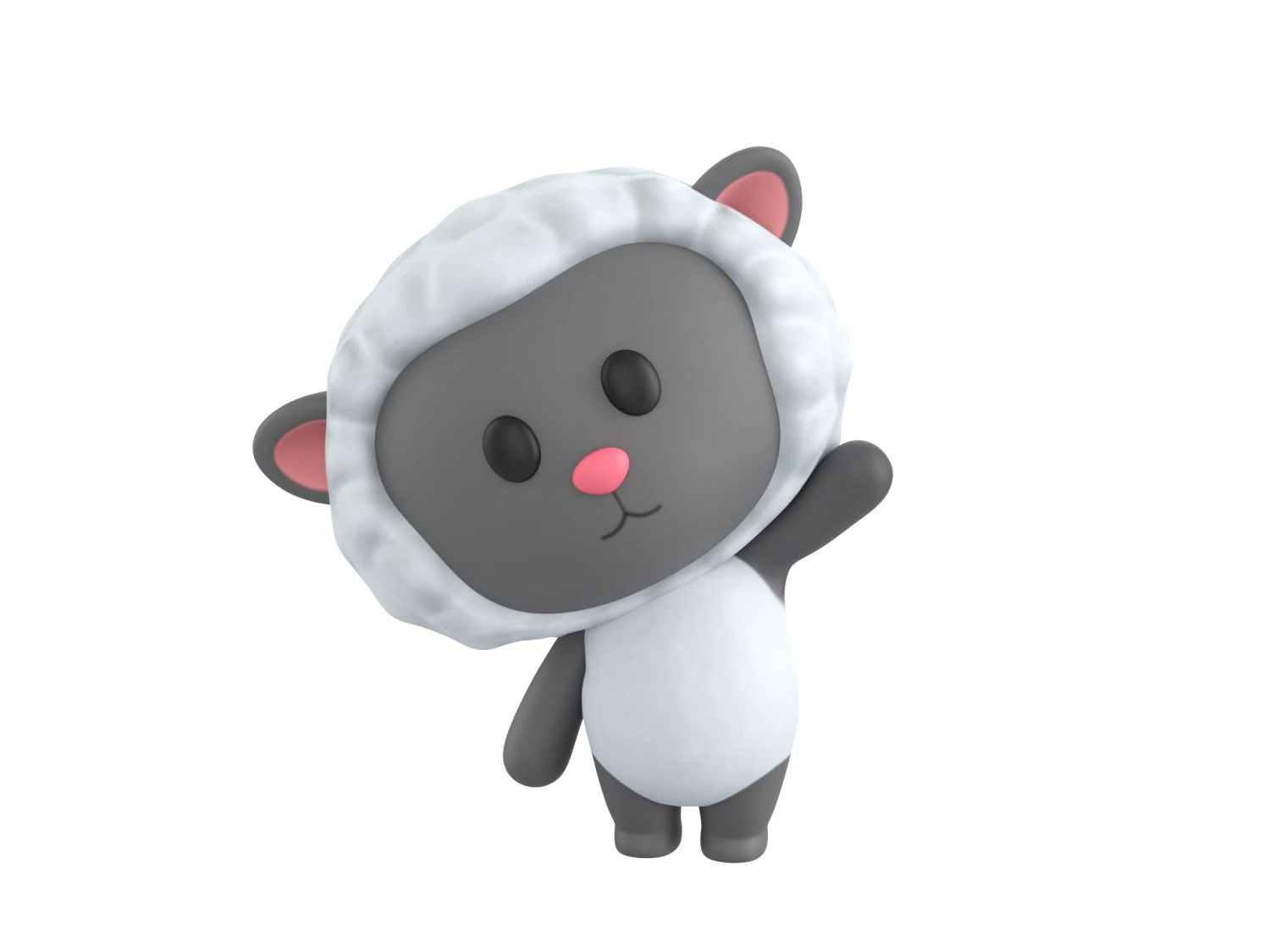 Character144 Rigged Sheep 3D Model .c4d .max .obj .3ds .fbx .stl .blend 