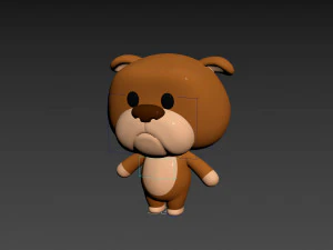 Character145 Rigged Bulldog 3D Model