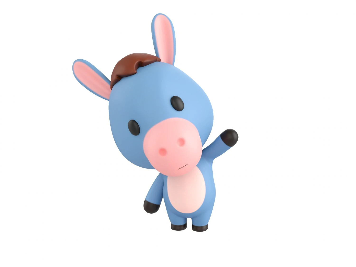 Character148 Rigged Donkey 3D Model .c4d .max .obj .3ds .fbx .stl .blend 