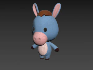 Character148 Rigged Donkey 3D Model