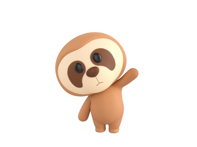 Character149 Rigged Sloth Modello 3D .c4d .max .obj .3ds .fbx .stl .blend 