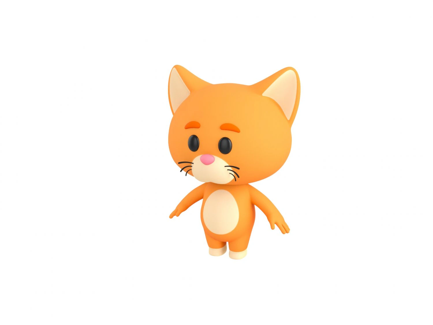 Character163 Cat 3D Model .c4d .max .obj .3ds .fbx .stl .blend 