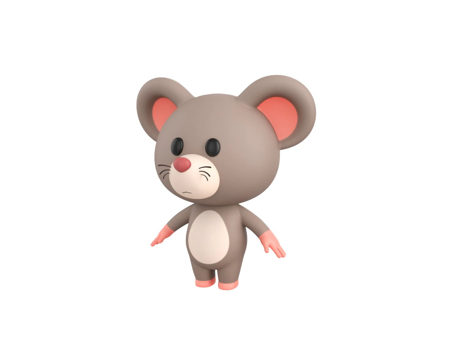 Character164 Rat 3D Model .c4d .max .obj .3ds .fbx .stl .blend 