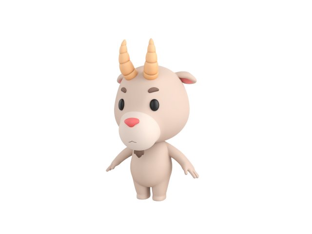 Character166 Goat 3D Модель .c4d .max .obj .3ds .fbx .stl .blend