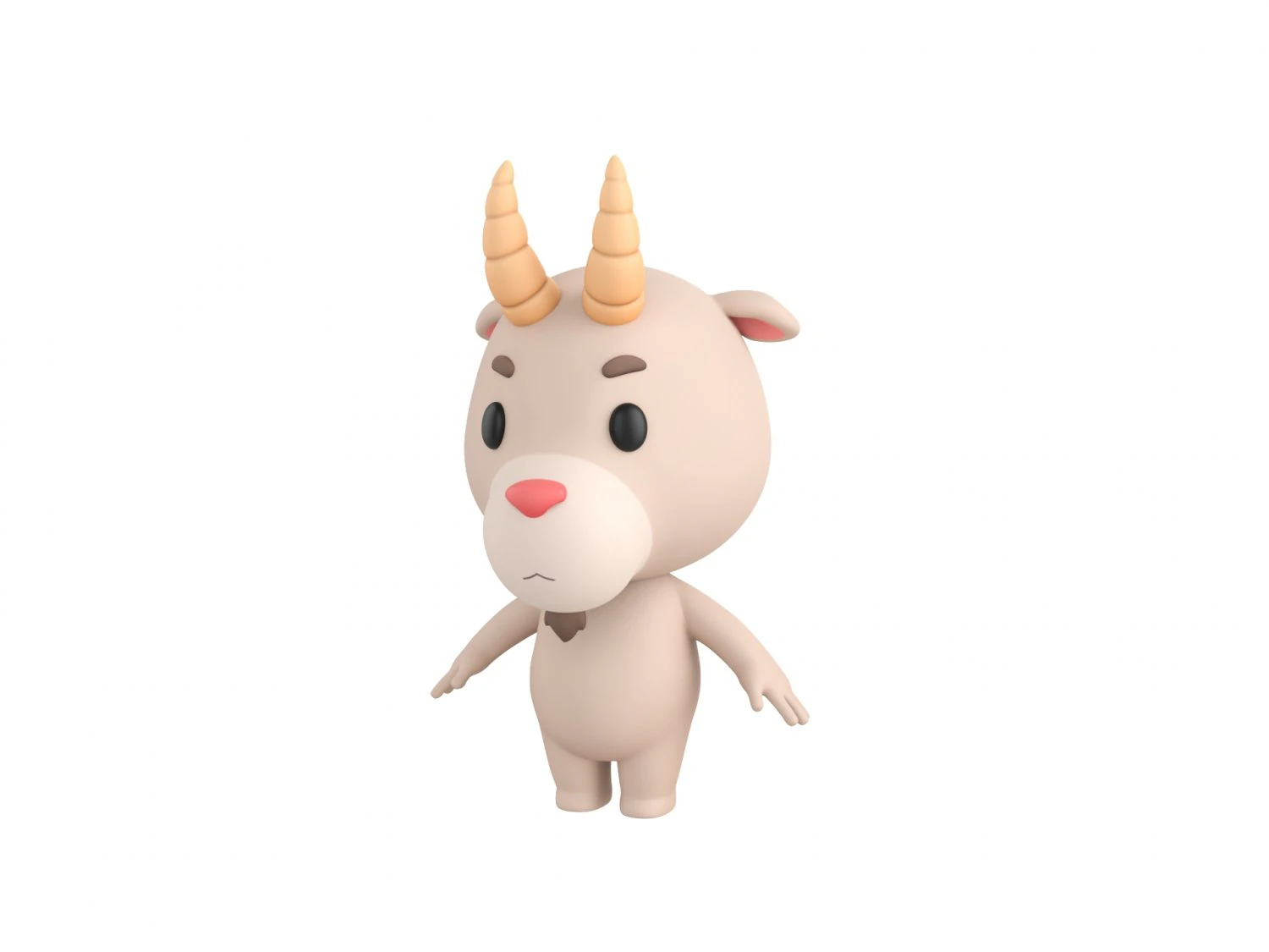 Character166 Goat 3D Model .c4d .max .obj .3ds .fbx .stl .blend
