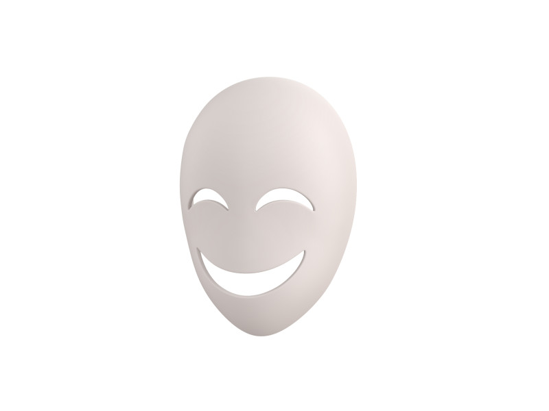 Prop058 Happy Mask 3D 모델 .c4d .max .obj .3ds .fbx .stl .blend 