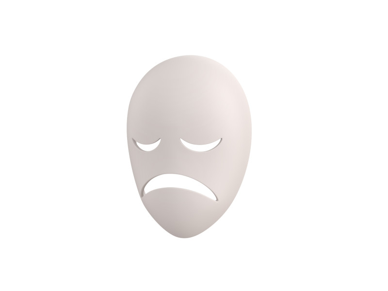 Prop059 Sad Mask Modelo 3D .c4d .max .obj .3ds .fbx .stl .blend 