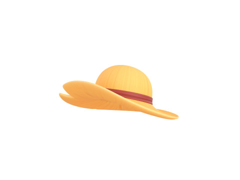 Prop076 Straw Hat 3D-Modell