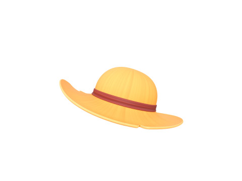 Prop076 Straw Hat 3D Model