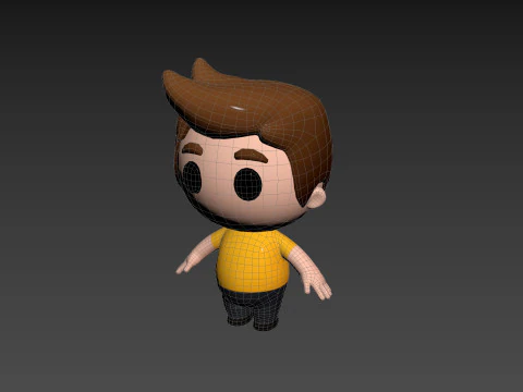 Character170 Rigged Little Man 3D Model