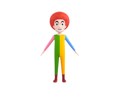 Character173 Rigged Clown Model 3D