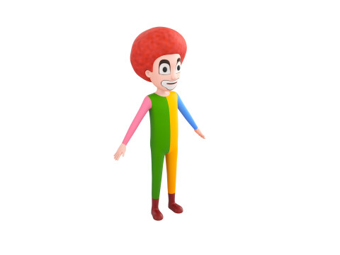 Character173 Rigged Clown Model 3D