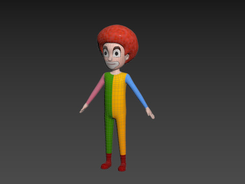 Character173 Rigged Clown Model 3D