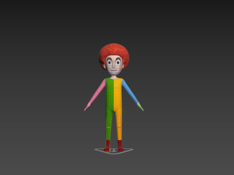 Character173 Rigged Clown Model 3D