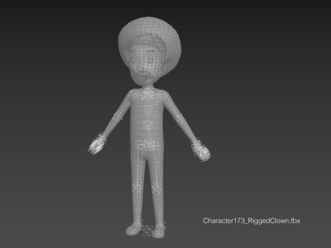 Character173 Rigged Clown Model 3D