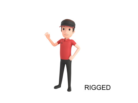 Character175 Rigged Fast Food Worker 3D Model