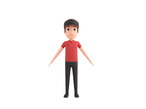 Character175 Rigged Fast Food Worker 3D Model