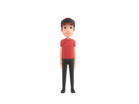 Character175 Rigged Fast Food Worker 3D Model