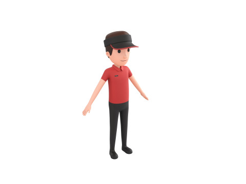 Character175 Rigged Fast Food Worker 3D Model