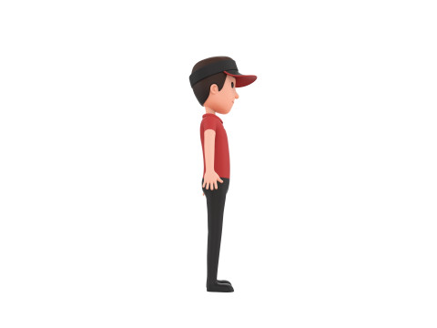 Character175 Rigged Fast Food Worker 3D Model