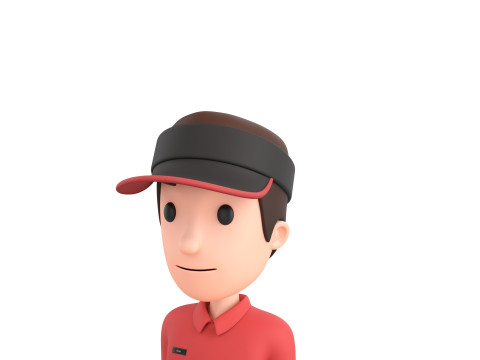 Character175 Rigged Fast Food Worker 3D Model