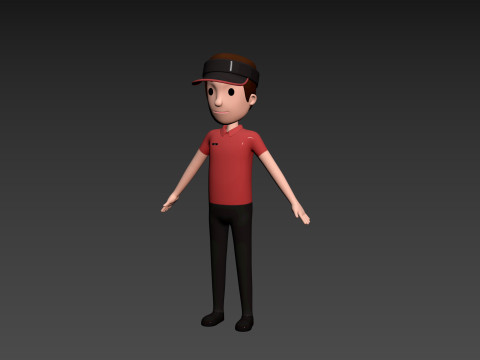 Character175 Rigged Fast Food Worker 3D Model