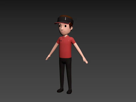 Character175 Rigged Fast Food Worker 3D Model