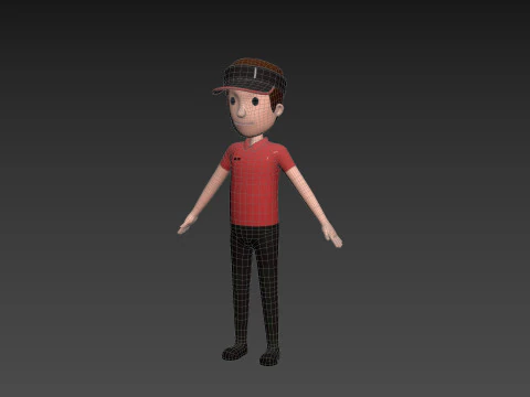 Character175 Rigged Fast Food Worker 3D Model