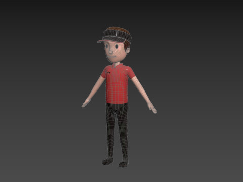 Character175 Rigged Fast Food Worker 3D Model