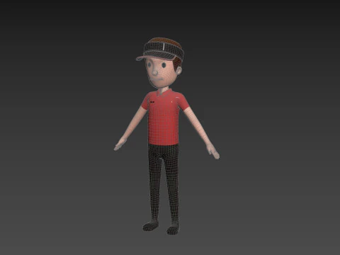 Character175 Rigged Fast Food Worker 3D Model