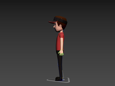 Character175 Rigged Fast Food Worker 3D Model