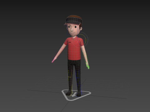 Character175 Rigged Fast Food Worker 3D Model