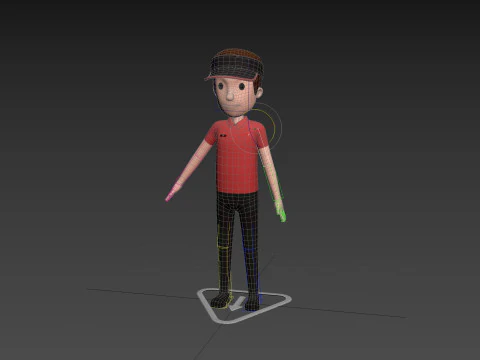 Character175 Rigged Fast Food Worker 3D Model