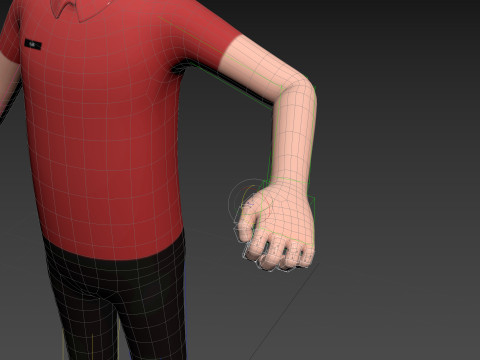 Character175 Rigged Fast Food Worker 3D Model