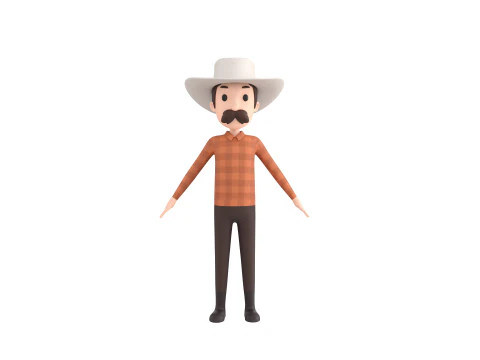 Character176 Rigged Cowboy 3D Model
