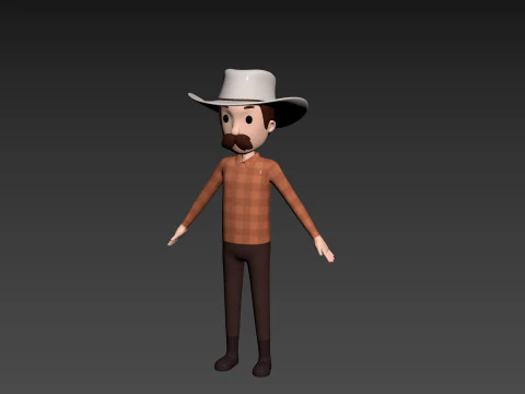 Character176 Rigged Cowboy 3D Model