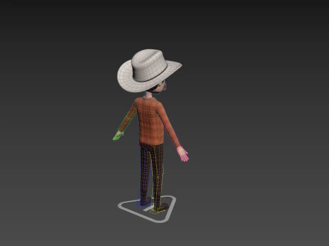 Character176 Rigged Cowboy 3D Model
