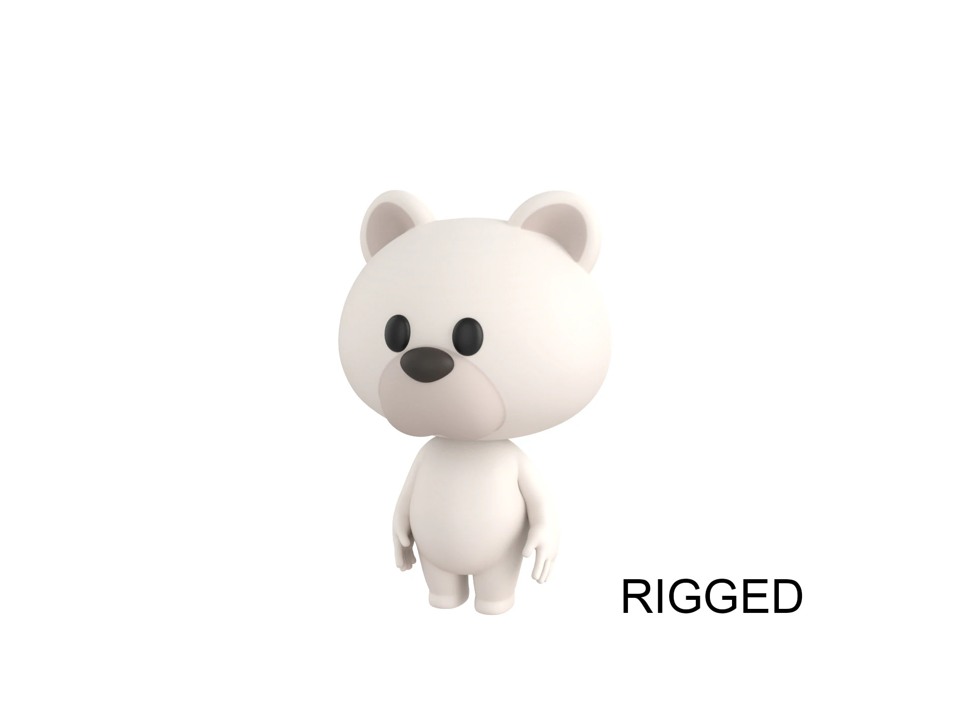 Character180 Rigged Polar Bear 3D Model .c4d .max .obj .3ds .fbx .stl .blend 