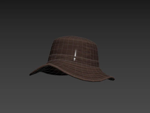 Prop086 Leather Bucket Hat 3D Model