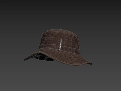 Prop086 Leather Bucket Hat 3D Model