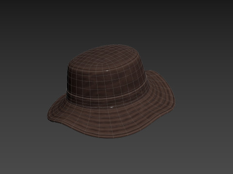 Prop086 Leather Bucket Hat Modelo 3D